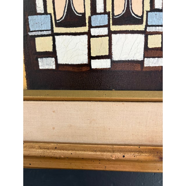 Mid-Century Architectural Painting by Fred Kulick, Framed For Sale - Image 10 of 12