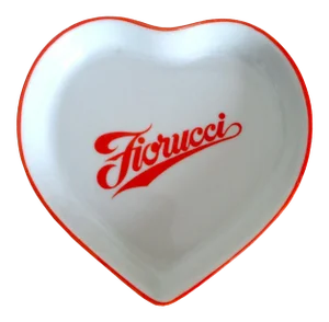 Vintage 1980's Fiorucci New Wave Italian Fashion Post Modern Porcelain Ceramic Heart Dish