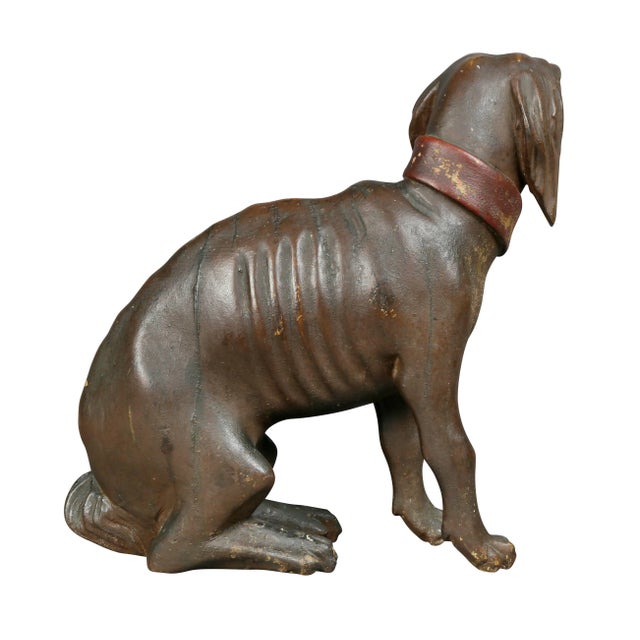Early 18th Century Painted and Carved Wood Dog For Sale - Image 5 of 9