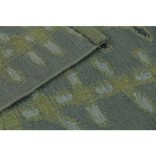 Green Rug & Kilim’s Scandinavian-Inspired Runner Rug, Blue With Minimalist Patterns For Sale - Image 8 of 8