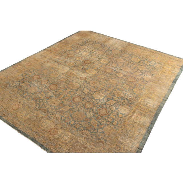 Traditional Antique Sultanabad Persian Rug in Beige-Brown and Blue Floral Pattern For Sale - Image 3 of 6