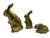 Vintage Bunny Rabbit Brass Figurines - A Set of 3 For Sale - Image 4 of 5