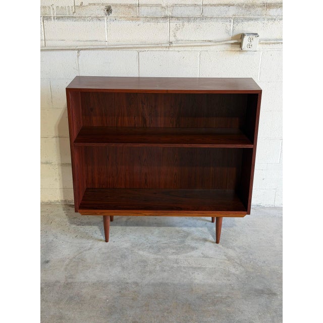 Wood Rosewood Bookcase Shelving Unit With Tapered Legs Storage Display Denmark 1960s For Sale - Image 7 of 10