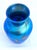 Small Blue Favrile Styled Threaded Heart Studio Art Glass Bud Vase For Sale In Seattle - Image 6 of 6