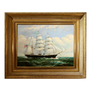 Robert Sanders American Clipper At Sea C. 1990 Painting
