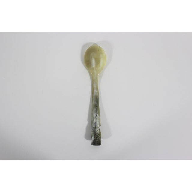 Vintage Carved Natural Horn Scottish Thistle or Pineapple Spoon D For Sale - Image 4 of 6