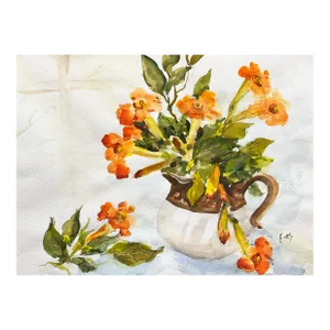 'Still Life of Alstromeria' by Gladys Fies, California Woman Artist, Society of Watercolor Artists