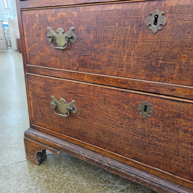 Late 19th Century English Victorian Oak Banded Chest With Pullout Secretaire Drawer For Sale - Image 10 of 11