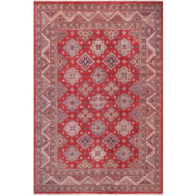 Tribal Super Kazak Red/Beige Wool Rug - 11'11'' X 14'8'' For Sale - Image 10 of 10