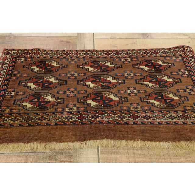 Late 19th Century Antique Tekke Yomud Yomut Saryk Chuval Rug Bag Face - 2' X 3'4" For Sale - Image 5 of 9
