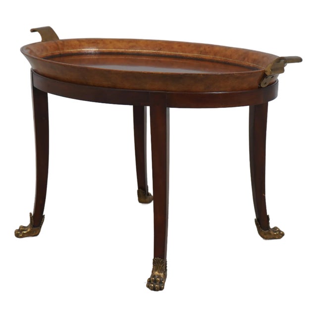 Maitland Smith Burl Walnut Tray Top Coffee Table For Sale