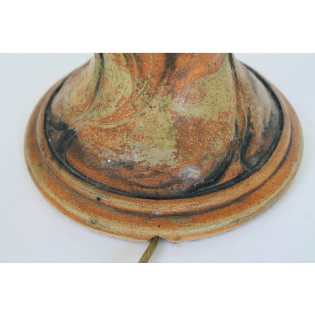 Metal Vintage Sculptural Pottery Table Lamp For Sale - Image 7 of 8
