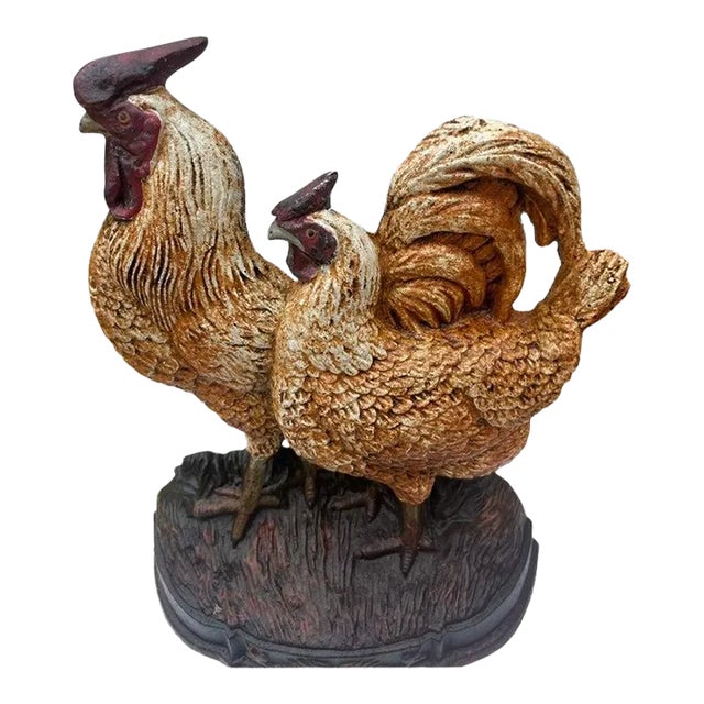 20Thc Original Painted Rooster Doorstop For Sale