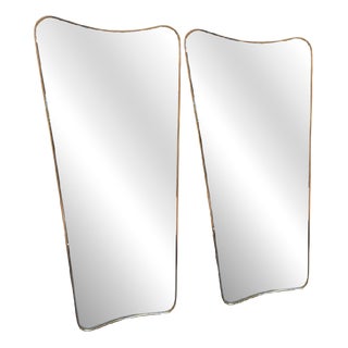 Wall Mirror with Brass Frame in the style of Gio Ponti for Fountain Art Park of the Princes Naples, 1990s For Sale
