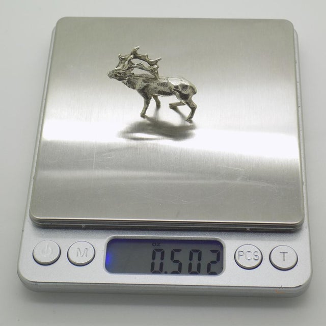Silver Vintage Italian Silver Stag Deer Figurine Miniature, Milan, 1950s For Sale - Image 8 of 10