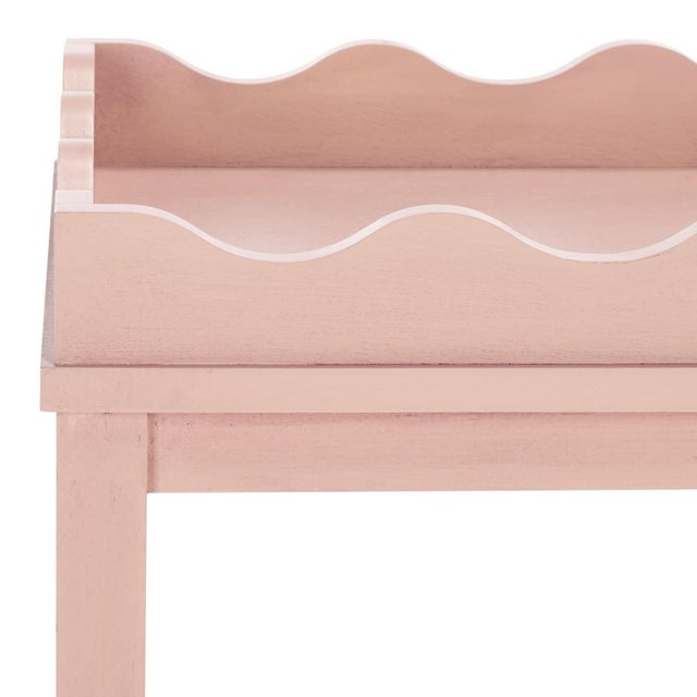 Spritely Home Darlyn Scalloped 1 Drawer Accent Table in Pink For Sale - Image 4 of 10