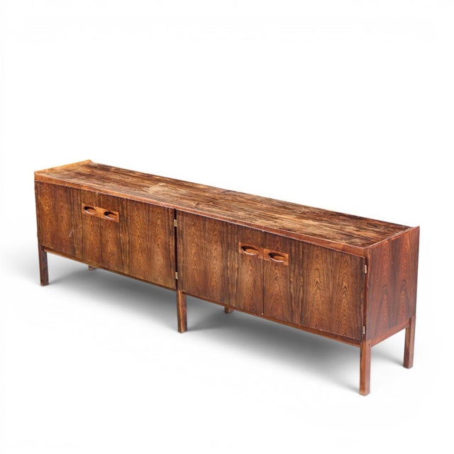 Arne Hovmand-Olsen for Mogens Kold Møbelfabrik Mid Century Danish Rosewood Credenza and Bar Hutch For Sale - Image 11 of 12