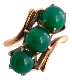 Mid 20th Century Green Onyx Ring, Size 6