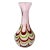 Large Pink Red & Green Murano-Style Vase For Sale