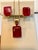 Red 24 Carat Cushion Cut Treated Ruby Earring & Pendant Set 14 Kt Yellow Gold Chain For Sale - Image 8 of 8