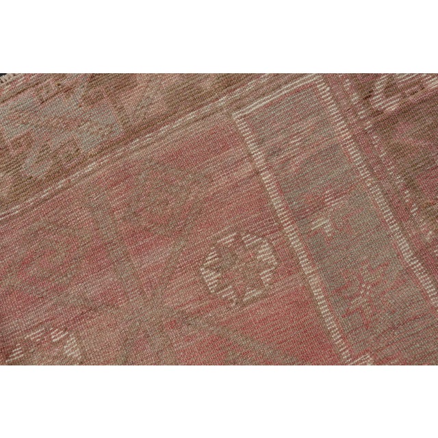 Vintage Turkish Oushak Rug With Faded Rose, Olive Green 4' 2" X 5' 10" For Sale - Image 9 of 9