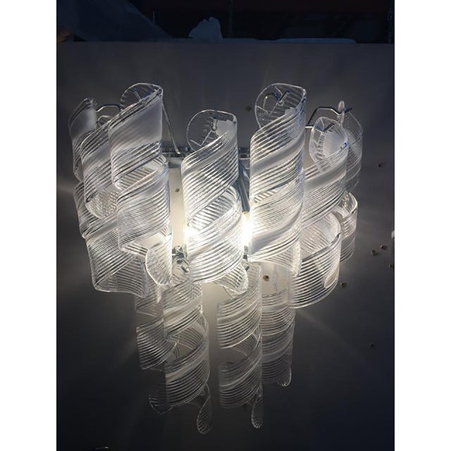 Two levels of rare color opalino of “swirling” in murano glass hand-made in murano glass , all made in italy ship from...