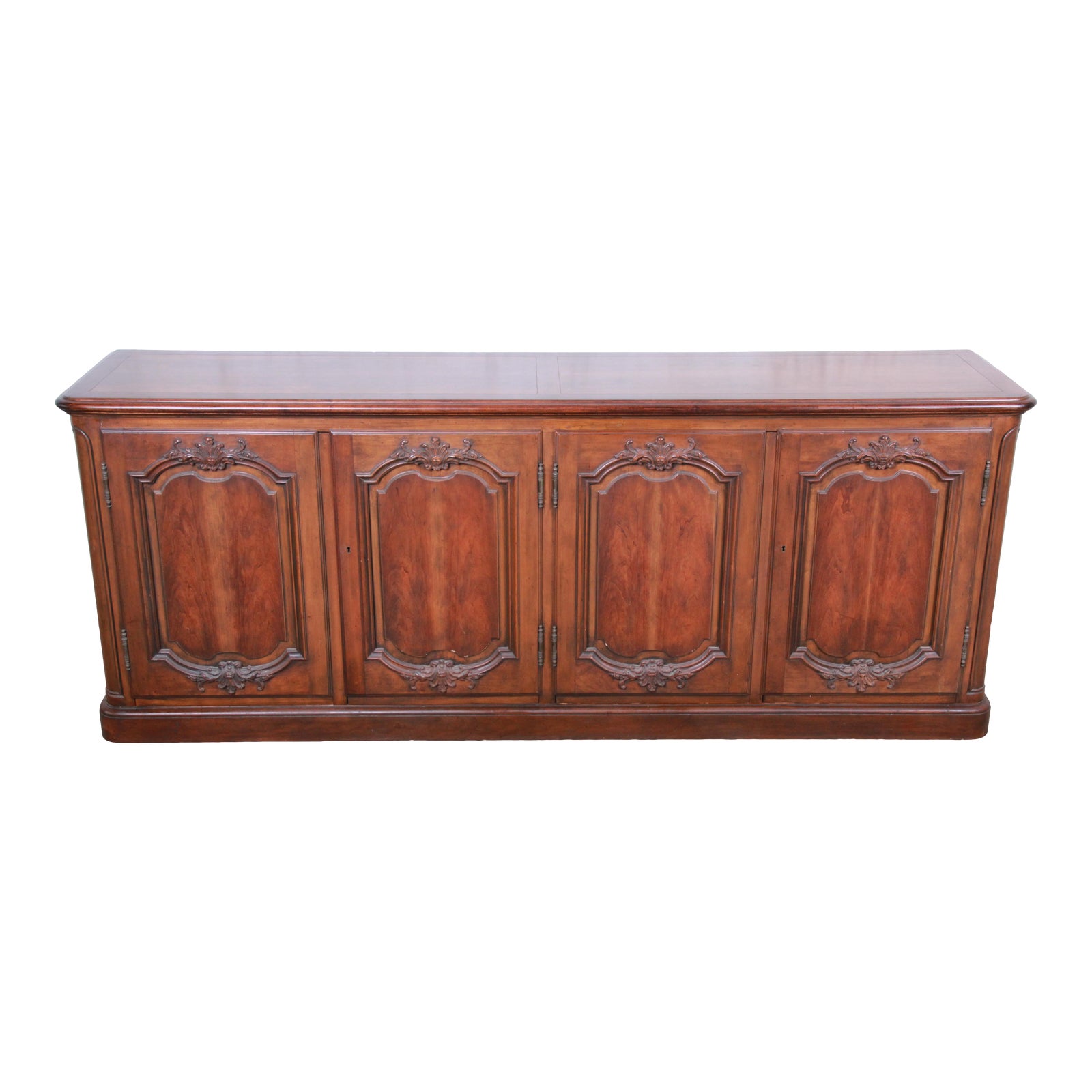 Baker Furniture French Country Cherry Wood Sideboard Credenza Or Bar Cabinet Chairish