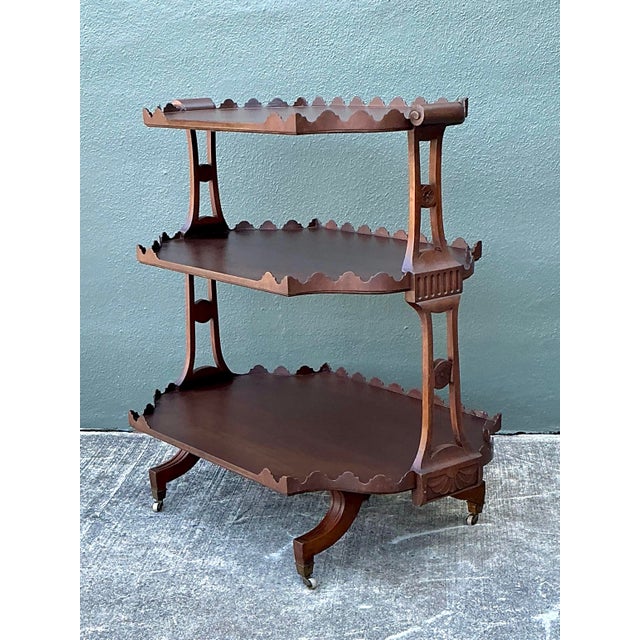 Vintage Regency Scalloped Tabouret For Sale - Image 11 of 12