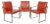 1970s Chromed Steel & Red Leather Arm Chairs For Sale