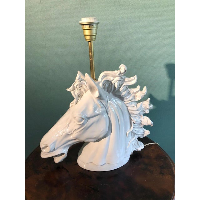 Realistic white ceramic lamp from the 60s European Plug (up to 250V).The wiring of this item may be original and might...