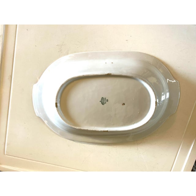 1960s Vintage Oval White & Gold Bowl For Sale In West Palm - Image 6 of 8