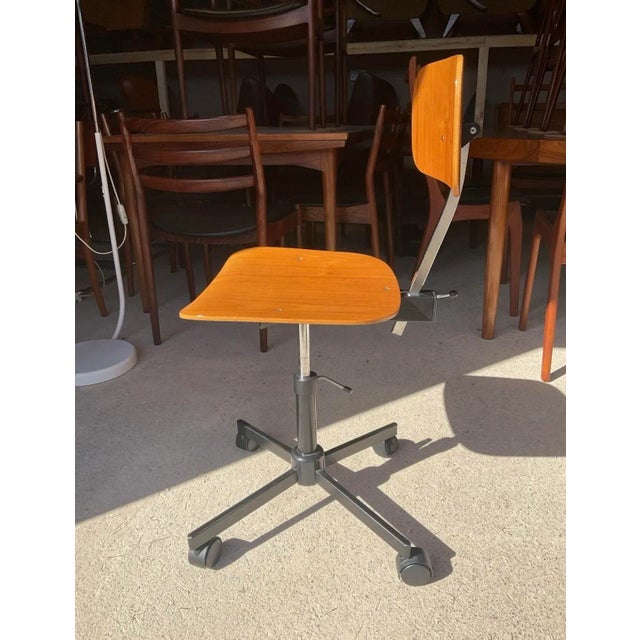 Brown Danish Kevi Swivel Office Chair by Jørgen Rasmussen for Rabami For Sale - Image 8 of 13