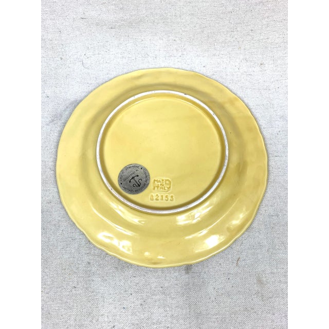 Yellow Vintage Majolica Grape Plates - a Pair For Sale - Image 8 of 11
