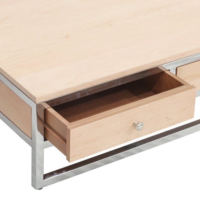 2020s Pasargad Home Arden Square Modern Coffee Table With 2 Drawers For Sale - Image 5 of 7
