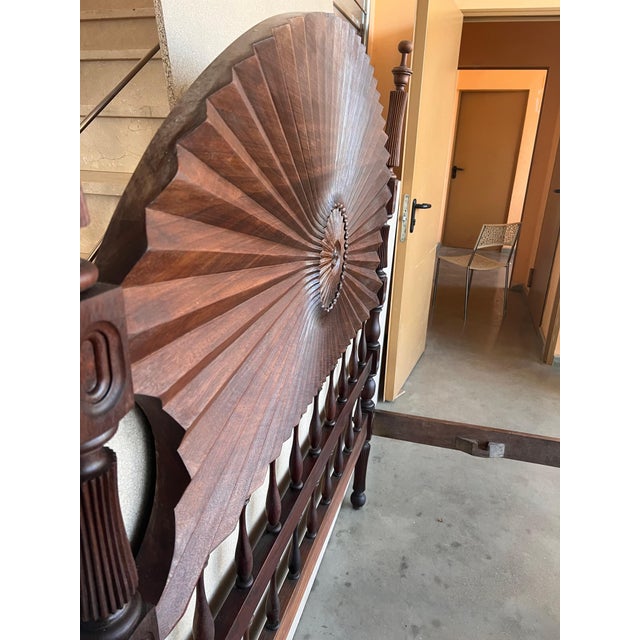 Brown 19th Century, Baroque Full Bed, Original Four Fluted Poster Spanish Bed For Sale - Image 8 of 18