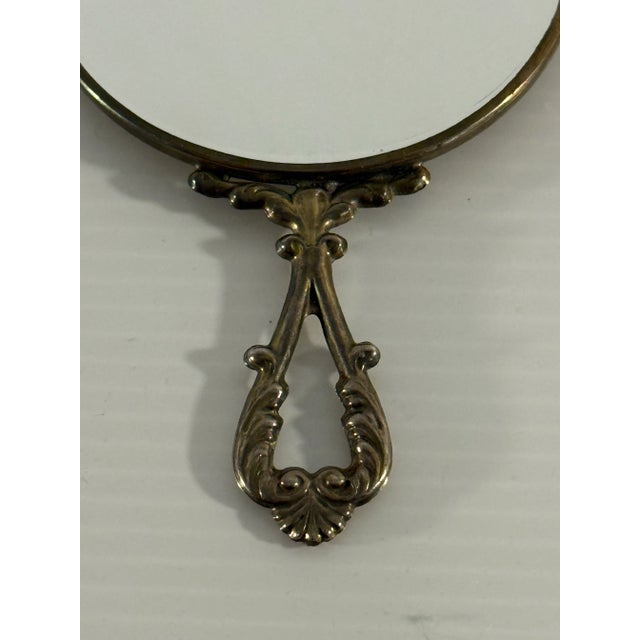 Antique European 800 Silver Hand Mirror With Ornate Rococo Handle For Sale In Phoenix - Image 6 of 12