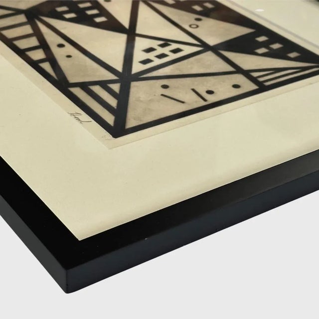 Richard Hood (1910-1995) - Untitled Modernist Geometric Etching, Signed (C. 1952)/Mondrian/Malevich For Sale - Image 4 of 4