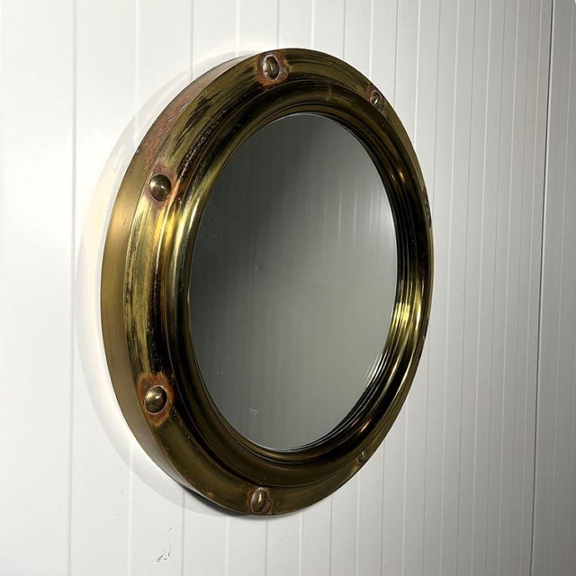 Brass Porthole Wall Mirror from Deutsche Werkstatten, 1950s For Sale - Image 9 of 11
