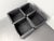 Cubica Armchairs in Black Leather by Tito Agnoli for Zanotta, Italy, 2010s, Set of 4 For Sale - Image 3 of 8