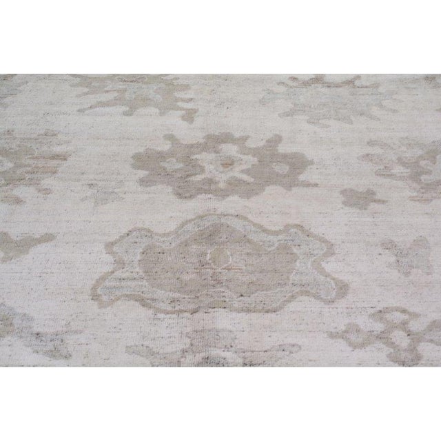 Turkish Turkish Wool Oushak Hand Knotted Rug,12'5"X15'1" For Sale - Image 3 of 6