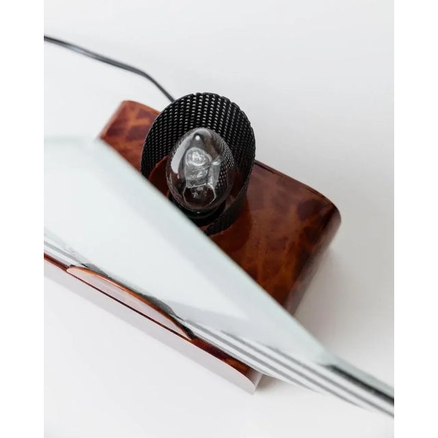 Brown Vintage Sculptural Murano Glass Table Lamps with Brown Metal Holders, Italy, 1980s, Set of 2 For Sale - Image 8 of 11