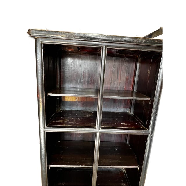 Wood Antique Chinese Solid Bookcase For Sale - Image 7 of 10