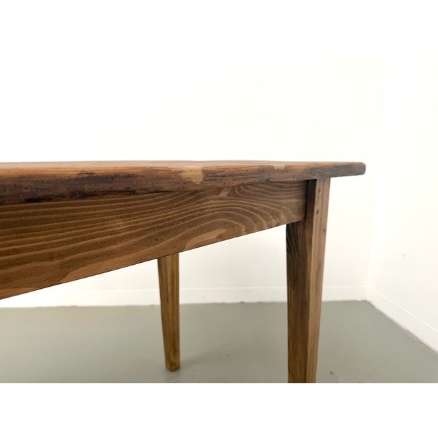 Pine Farmhouse Table with Tapered Legs, 1950s For Sale - Image 12 of 18