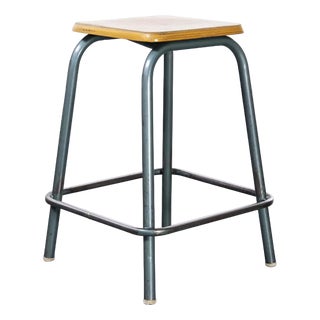 French Stools Aqua with Square Seat from Mullca, 1950s For Sale