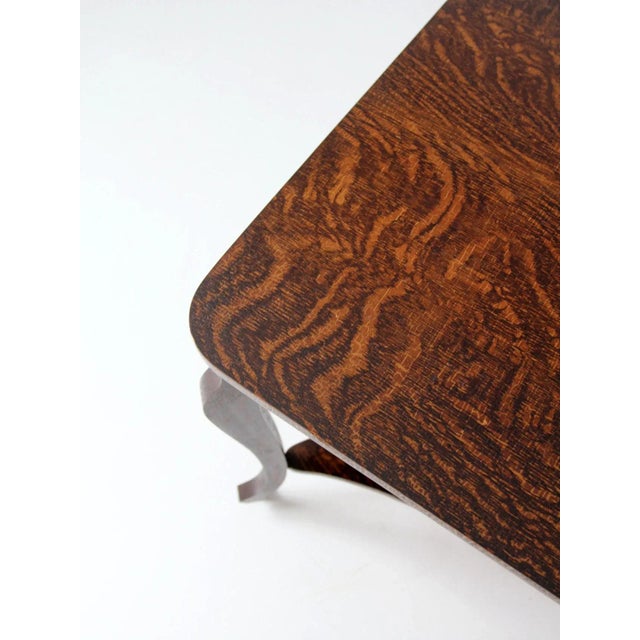 Farmhouse Antique Tiger Oak Library Table For Sale - Image 3 of 13