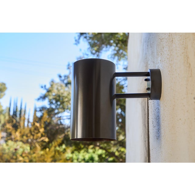 Örsjö Pair of Large Hans-Agne Jakobsson C627 'Rulle' Outdoor Sconces in Painted Bronze For Sale - Image 4 of 10