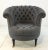 Elegant juxtaposition of materials by: Regina Andrew, Modern Tufted Gray Wool Tub Chair, nickel nailhead accents, dark...
