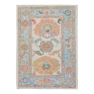 Modern Turkish Oushak Rug 2'3" x 3'2" For Sale