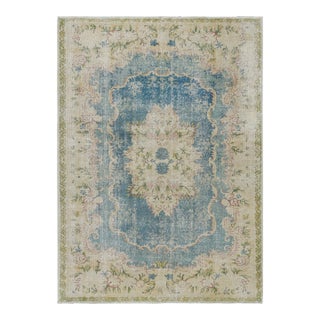 1960s Rug & Kilim’s Aubusson Style Rug in Beige With Floral Patterns For Sale