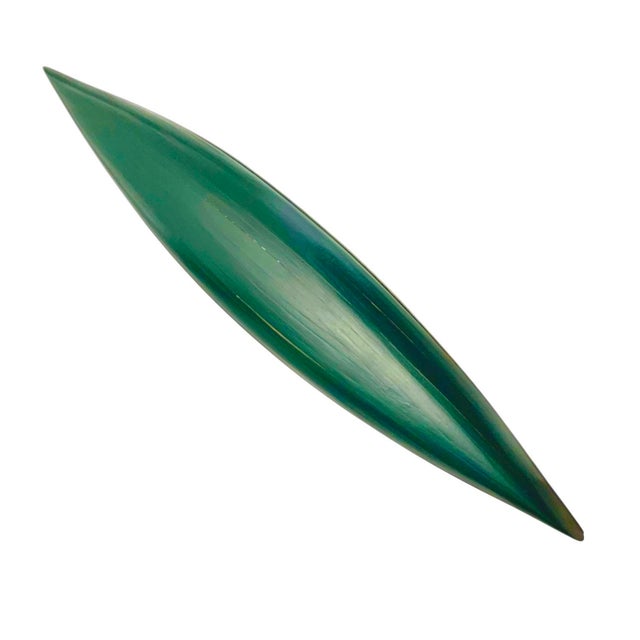 Wood Canoe Model With Paddle and Base Large Wood Rowboat Vintage Cabin Nautical Decor For Sale - Image 7 of 7